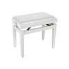 PB1/3045 Boston  piano bench with adjustable seat (55,5x32,5x48-56cm), glossy white with white vinyl seat