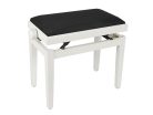 PB1/3520 Boston  piano bench with adjustable seat (55,5x32,5x48-56cm), satin white with black velvet seat