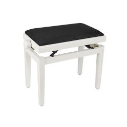   PB1/3520 Boston  piano bench with adjustable seat (55,5x32,5x48-56cm), satin white with black velvet seat