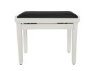 PB1/3520 Boston  piano bench with adjustable seat (55,5x32,5x48-56cm), satin white with black velvet seat