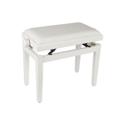   PB1/3540 Boston  piano bench with adjustable seat (55,5x32,5x48-56cm), satin white with white velvet seat