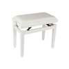 PB1/3540 Boston  piano bench with adjustable seat (55,5x32,5x48-56cm), satin white with white velvet seat