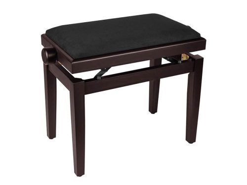 PB1/5020 Boston  piano bench with adjustable seat (55,5x32,5x48-56cm), glossy rosewood with black velvet seat