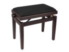 PB1/5520 Boston  piano bench with adjustable seat (55,5x32,5x48-56cm), satin rosewood with black velvet seat