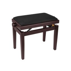   PB1/7520 Boston  piano bench with adjustable seat (55,5x32,5x48-56cm), satin dark walnut with black velvet seat