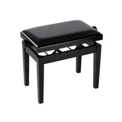   PB2/2020 Boston  piano bench Deluxe with adjustable seat, glossy black with black velvet seat
