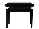 PB2/2020 Boston  piano bench Deluxe with adjustable seat, glossy black with black velvet seat