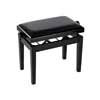 PB2/2020 Boston  piano bench Deluxe with adjustable seat, glossy black with black velvet seat