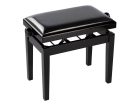 PB2/2025 Boston  piano bench Deluxe with adjustable seat, glossy black with black vinyl seat