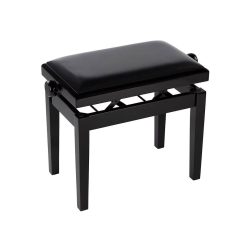   PB2/2520 Boston  piano bench Deluxe with adjustable seat, satin black with black velvet seat