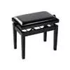 PB2/2525 Boston  piano bench Deluxe with adjustable seat, satin black with black vinyl seat