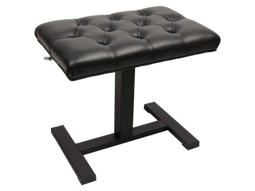 PBH/225 Boston  piano bench with hydraulic adjustable seat (48x31x49-56cm), satin black and black quilted vinyl sea