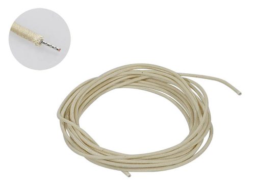 PBW10/WH Boston  USA made (Gavitt) waxed cotton braided push back wire, white, 10 feet