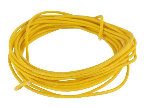 PBW10/YE Boston  USA made (Gavitt) waxed cotton braided push back wire, yellow, 10 feet