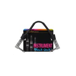   PC-225-15 Boston Black Jack patch cable, black, 2 x angled jack metal, 0.15 meter