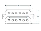 PHB-90-BIV Boston Power Rock humbucker pickup, Alnico 5 bar, 4 conductors, waxed formvar wire, 15.0K bridge, ivory