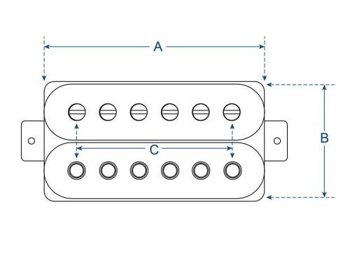 PHB-90-NIV Boston Power Rock humbucker pickup, Alnico 5 bar, 4 conductors, waxed formvar wire, 9.6K neck, ivory