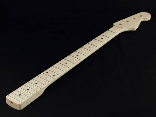 PJMOFAT Allparts  neck for Jazz Bass® or Precision Bass®, maple fretboard, 7,25" radius, 21 frets, sanded/unfinished