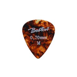   PK-30-M Boston  picks, celluloid, tortoise, standard teardrop model, 24-pack, medium, 0.70 mm.