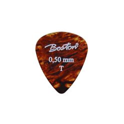   PK-30-T Boston  picks, celluloid, tortoise, standard teardrop model, 24-pack, thin, 0.50 mm.