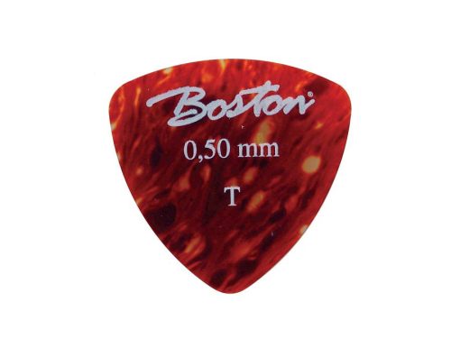 PK-40-T Boston  picks, celluloid, tortoise, standard triangle model, 24-pack, thin, 0.50 mm.