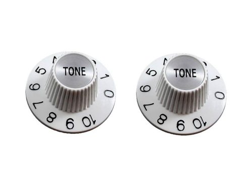 PK3242025 Allparts  tone knobs, Witch Hat style, fits USA split shaft pots, white, 2pcs