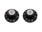 PK3244023 Allparts  volume knobs, Witch Hat style, fits USA split shaft pots, black, 2pcs