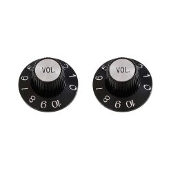   PK3244023 Allparts  volume knobs, Witch Hat style, fits USA split shaft pots, black, 2pcs