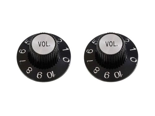 PK3244023 Allparts  volume knobs, Witch Hat style, fits USA split shaft pots, black, 2pcs