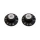 PK3244023 Allparts  volume knobs, Witch Hat style, fits USA split shaft pots, black, 2pcs