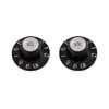 PK3244023 Allparts  volume knobs, Witch Hat style, fits USA split shaft pots, black, 2pcs