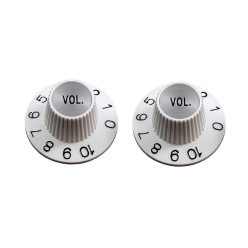   PK3244025 Allparts  volume knobs, Witch Hat style, fits USA split shaft pots, white, 2pcs