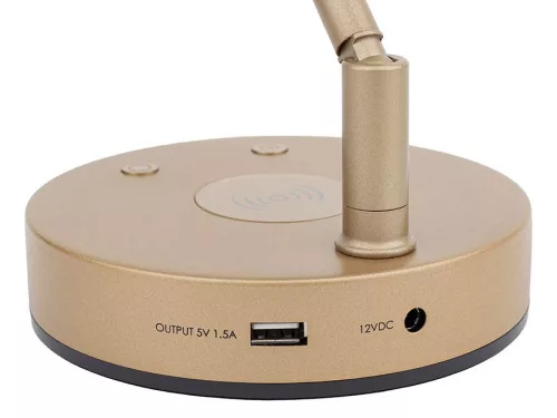 PLM-1000-MS Boston  piano LED lamp T-shape with wireless charger in lamp base, brass aluminium housing, incl. PSU