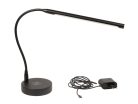 PLM-280-BK Boston  piano LED lamp L-shape with wireless charger in lamp base, black aluminium housing, incl. PSU