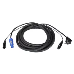   PMC-122-5 Boston Black Jack combined cable power and line, powerconnector  and XLR male to schuko and XLR female, 5 m