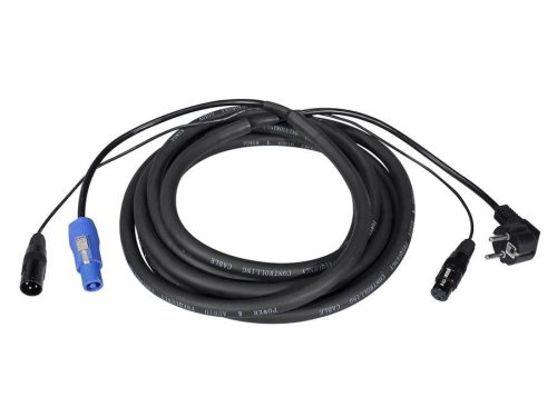 PMC-122-5 Boston Black Jack combined cable power and line, powerconnector  and XLR male to schuko and XLR female, 5 m