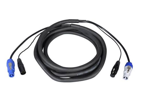 PMC-132-10 Boston Black Jack combined cable power and line, powerconnector  and XLR male to powerconnector and XLR female, 10 m