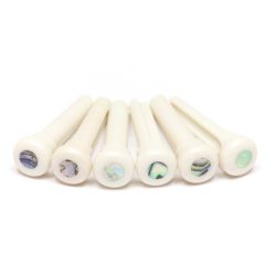   PP-1000-00 Graph Tech TUSQ Presentation style bridge pins, set of 6, white with 4mm paua shell inlay