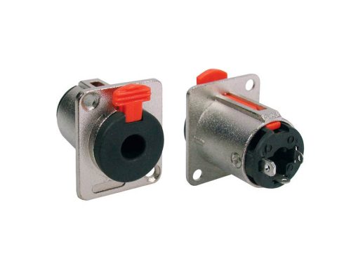 PP-2-C Boston  chassis connector jack, 3-pole, aluminium, 6,3mm, with lock