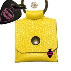   PPC-21/YEL PickPouch Company  genuine Italian leather pick pouch, square shape, yellow