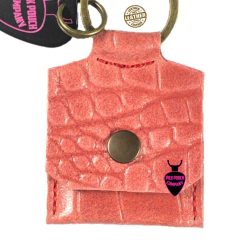   PPC-23/VPK PickPouch Company  genuine Italian leather pick pouch, square shape, croco vintage pink