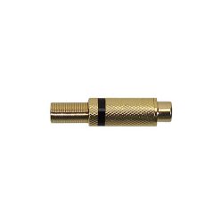   PRCA-30-BK Boston  RCA plug, female, metal black, spring 6,2 mm, gold contacts, 2 pcs black ring