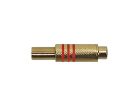 PRCA-30-RD Boston  RCA plug, female, metal black, spring 6,2 mm, gold contacts, 2 pcs red ring