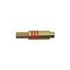 PRCA-30-RD Boston  RCA plug, female, metal black, spring 6,2 mm, gold contacts, 2 pcs red ring