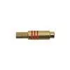 PRCA-30-RD Boston  RCA plug, female, metal black, spring 6,2 mm, gold contacts, 2 pcs red ring