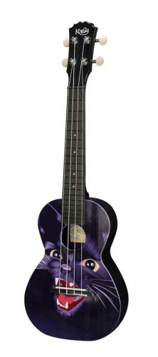 PUC-30-001 Korala Poly Ukes concert ukulele polycarbonate, back with acoustic chambers, black panter