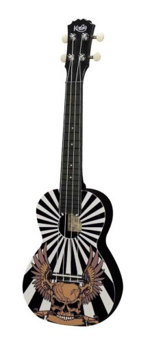 PUC-30-002 Korala Poly Ukes concert ukulele polycarbonate, back with acoustic chambers, b/w with skull eagle