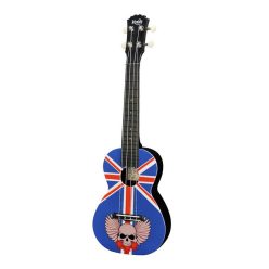   PUC-30-003 Korala Poly Ukes concert ukulele polycarbonate, back with acoustic chambers, union jack with skull
