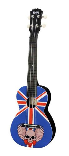 PUC-30-003 Korala Poly Ukes concert ukulele polycarbonate, back with acoustic chambers, union jack with skull