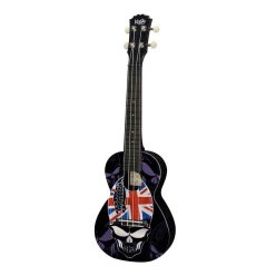   PUC-30-004 Korala Poly Ukes concert ukulele polycarbonate, back with acoustic chambers, skull with union jack hat